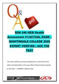 BSN 246 HESI Health Assessment V1 Exam Prep &lpar;200 Questions&rpar; &ndash; Physical Assessment&comma; Clinical Skills & Nursing Concepts &ndash; Nightingale College