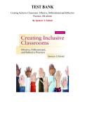Creating Inclusive Classrooms&colon; Effective&comma; Differentiated and Reflective Practices&comma; 8th edition &mdash;  Spencer J&period; Salend &mdash; Complete Test Bank