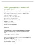 CSE101 array&sol;data structure questions and  answers Graded A&plus; 
