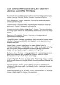 C721CHANGE MANAGEMENT QUESTIONS WITH VERIFIED ACCURATE ANSWERS