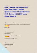 PLTW - Medical Interventions Final Exam Study Guide &vert; Complete Questions & Correct Detailed Answers &vert;100&percnt; Correct&rpar; 2026 &vert; 2027 Latest Update &lpar;Rated A&rpar;    