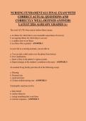 Nursing Fundamentals Final Exam&colon; 750&plus; Practice Questions & Answers &vert; Pass First Try