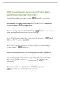 DOD annual security awareness refresher Exam  questions and answers Graded A&plus; 
