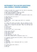 INSTRUMENT TECH NCCER QUESTIONS AND CORRECT VERIFIED ANSWERS