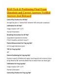 RAD Tech & Positioning Final Exam Questions and Correct Answers Verified Answers Just Released