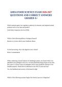 AMSA FOOD SCIENCE EXAM 2026-2027 QUESTIONS AND CORRECT ANSWERS GRADED A&plus;