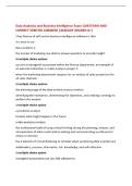 Business Intelligence Architecture and Data Analytics Techniques Exam QUESTIONS AND CORRECT VERIFIED ANSWERS &vert;ALREADY GRADED A&plus;&vert;