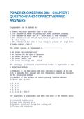 POWER ENGINEERING 3B2 - CHAPTER 7 QUESTIONS AND CORRECT VERIFIED ANSWERS