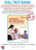 Test Bank for the Fundamentals of Nursing&colon; Concepts and Competencies for Practice&comma; 9th Edition  by Craven&period; all chapters 1-43