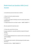 Rhode Island Law Questions With Correct Answers