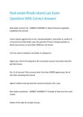 Real estate Rhode Island Law Exam Questions With Correct Answers