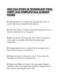 WGU D333 ETHICS IN TECHNOLOGY FINAL SCRIPT 2026 COMPLETE Q&A ALREADY PASSED