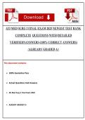 ATI MED SURG 2 FINAL EXAM 2025 NEWEST TEST BANK COMPLETE QUESTIONS WITH DETAILED VERIFIEDNANSWERS &lpar;100&percnt; CORRECT ANSWERS&rpar; &sol;ALREADY GRADED A&plus;