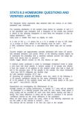 STATS 8&period;3 HOMEWORK QUESTIONS AND VERIFIED ANSWERS