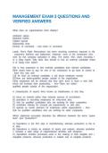 MANAGEMENT EXAM 3 QUESTIONS AND VERIFIED ANSWERS