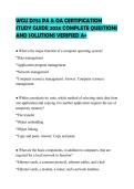 WGU D753 PA & OA CERTIFICATION STUDY GUIDE 2026 COMPLETE QUESTIONS AND SOLUTIONS VERIFIED A&plus;