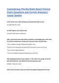 Cosmetology Florida State Board Clinical Exam Questions and Correct Answers&vert; Latest Update