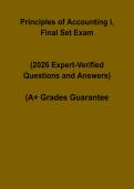 Principles of Accounting I Final Set PDF &vert; Study Guide & Practice Test