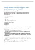 Google Educator Level 2 Certification Exam  questions and answers Graded A&plus; 