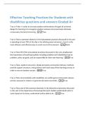 Effective Teaching Practices for Students with  disabilities questions and answers Graded A&plus; 