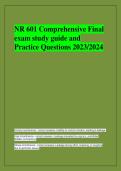 NR 601 Comprehensive Final  exam study guide and  Practice Questions 2023&sol;2024
