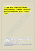 NR 601 week 1 Discussion Board Comprehensive Geriatric Assessment  Socioenvironmental Health Domain  2023
