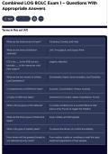 Combined LOG BOLC Exam 1 &ndash; Questions With Appropriate Answers