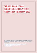 NR 601 Week 1 Note&period;  GENUINE AND LATEST  UPDATED VERSION 2023