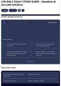 LOG BOLC EXAM 1 STUDY GUIDE &ndash; Questions & Accurate Solutions