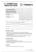 OCR A Level Chemistry Paper 3 &lpar;2026&rpar; Predicted Paper 