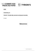 OCR A Level Chemistry Paper 1 Predicted Paper   Mark Scheme 2026