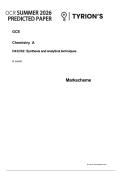 OCR A Level Chemistry Paper 2 Predicted Paper   Mark Scheme 2026