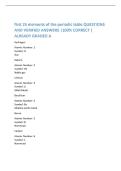 18 Elements Of The Periodic Table QUESTIONS AND VERIFIED ANSWERS &vert;100&percnt; CORRECT &vert; ALREADY GRADED A
