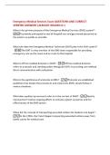 Emergency Medical Services Exam QUESTIONS AND CORRECT  VERIFIED ANSWERS &vert;ALREADY GRADED A&plus;&vert; 
