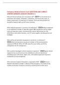 Emergency Medical Services Exam QUESTIONS AND CORRECT  VERIFIED ANSWERS &vert;ALREADY GRADED A&plus;&vert; 