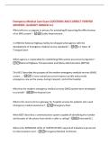 Emergency Medical Care Exam QUESTIONS AND CORRECT VERIFIED  ANSWERS &vert;ALREADY GRADED A&plus;&vert; 