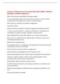 Evolution of Management Exam QUESTIONS AND CORRECT VERIFIED  ANSWERS &vert;ALREADY GRADED A&plus;&vert;  What is the primary responsibility of managers today&quest;  To solve challenging problems with limited time&comma; people&comma; or resources while  ensuring tasks are completed on s