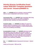 Activity Director Certification Exam&vert; Latest 2026&sol;2027 Complete Questions and Correct  Answers&vert;GRADED A&plus;