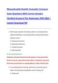 Massachusetts Genetic Counselor Licensure  Exam Questions With Correct Answers  &lpar;Verified Answers&rpar; Plus Rationales 2026 Q&A &vert;  Instant Download Pdf 