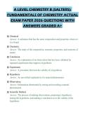 A LEVEL CHEMISTRY B &lpar;SALTERS&rpar;&colon; FUNDAMENTALS OF CHEMISTRY ACTUAL EXAM PAPER 2026 QUESTIONS WITH ANSWERS GRADED A&plus;