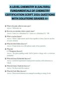 A LEVEL CHEMISTRY B &lpar;SALTERS&rpar;&colon; FUNDAMENTALS OF CHEMISTRY CERTIFICATION SCRIPT 2026 QUESTIONS WITH SOLUTIONS GRADED A&plus;