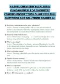 A LEVEL CHEMISTRY B &lpar;SALTERS&rpar;&colon; FUNDAMENTALS OF CHEMISTRY COMPREHENSIVE STUDY GUIDE 2026 FULL QUESTIONS AND SOLUTIONS GRADED A&plus;