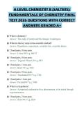 A LEVEL CHEMISTRY B &lpar;SALTERS&rpar;&colon; FUNDAMENTALS OF CHEMISTRY FINAL TEST 2026 QUESTIONS WITH CORRECT ANSWERS GRADED A&plus;