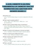 A LEVEL CHEMISTRY B &lpar;SALTERS&rpar;&colon; FUNDAMENTALS OF CHEMISTRY PRACTICE EXAMINATION 2026 QUESTIONS WITH ANSWERS GRADED A&plus;