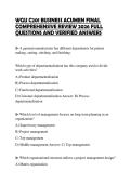 WGU C201 BUSINESS ACUMEN FINAL COMPREHENSIVE REVIEW 2026 FULL QUESTIONS AND VERIFIED ANSWERS