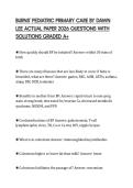 BURNS' PEDIATRIC PRIMARY CARE BY DAWN LEE ACTUAL PAPER 2026 QUESTIONS WITH SOLUTIONS GRADED A&plus;