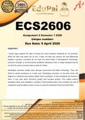 ECS2606 Assignment 2 &lpar;COMPLETE ANSWERS&rpar; Semester 1 2026 - DUE 9 April 2026