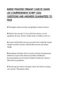 BURNS' PEDIATRIC PRIMARY CARE BY DAWN LEE COMPREHENSIVE SCRIPT 2026 QUESTIONS AND ANSWERS GUARANTEED TO PASS