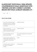 ILLINOIS BOF STATE EXAM &lpar; 2026 UPDATE&rpar; COMPREHENSIVE EXAM QUESTIONS WITH VERIFIED AND 100&percnt; CORRECT ANSWERS BRAND NEW EXAM ALREADY GRADED A&plus;&excl;&excl;