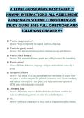 A LEVEL GEOGRAPHY&colon; PAST PAPER 2&colon; HUMAN INTERACTIONS&period; ALL ASSESSMENT & MARK SCHEME COMPREHENSIVE STUDY GUIDE 2026 FULL QUESTIONS AND SOLUTIONS GRADED A&plus;